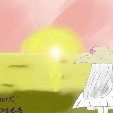 夕暮れの少女