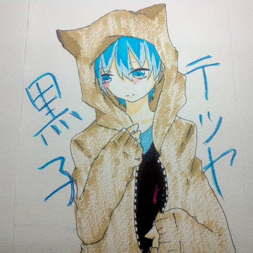 猫耳フードの黒子ちゃん
