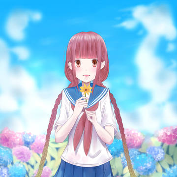 Among flowers