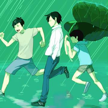 雨の中へ