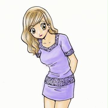紫の服の女の子