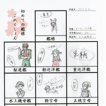 艦これでそれぞれ最初に入手したやつ