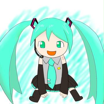 お座りミクさん