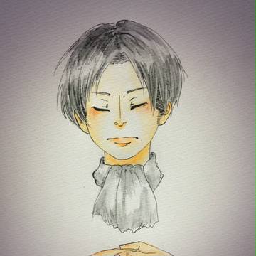 爆睡するリヴァイと鉛筆落書き