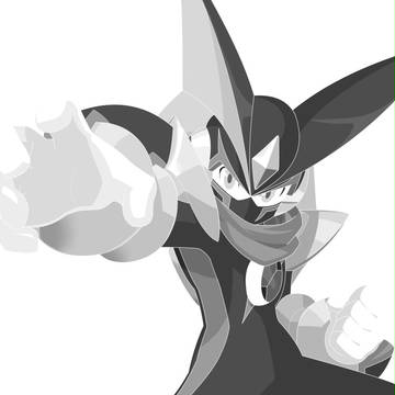 【白黒】フォルテクロスロックマン　線画なし
