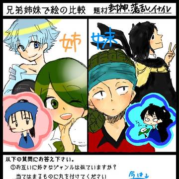 兄弟姉妹で絵の比較