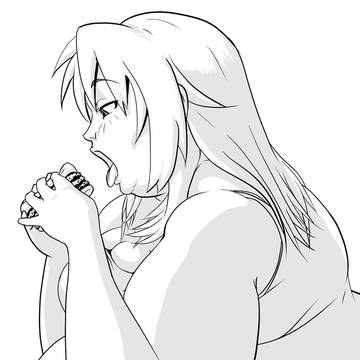 BBW eating tasty burger