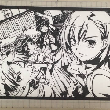 【切り絵】黒子初春佐天御坂【とある科学の超電磁砲】