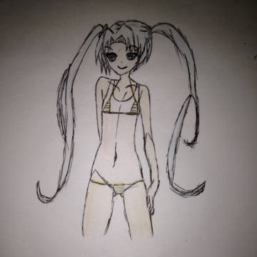 日焼け少女（手書き）