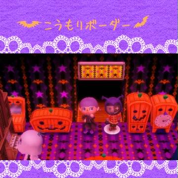 【ハロウィン】こうもりボーダー【QRコード】