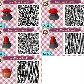 とびだせとぶつの森qr コードマグマ団女性制服