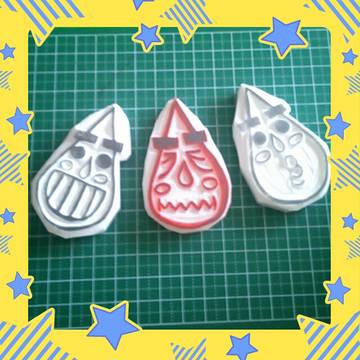 消しゴムはんこdeプラ板ストラップ