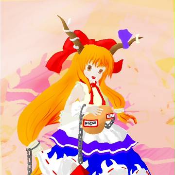 桜の中の伊吹萃香