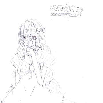 ハロウインイラスト下書き