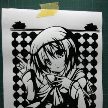 西住みほ　切り絵