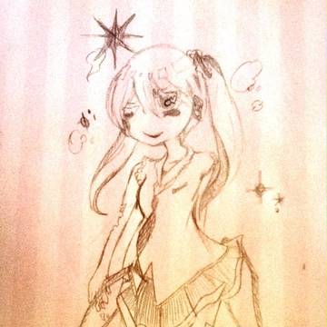 落書き初音さん。
