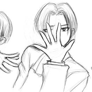 中二病ポーズ　落書き