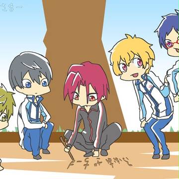 俺がFree!のエンドカード描いたらこうなる。