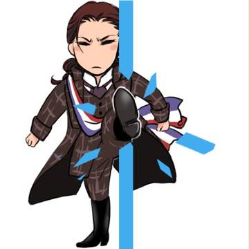 正方形の中に棒を絡めつつキャラを入れ込む遊び