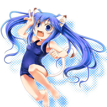 ねこみみスク水な娘さん