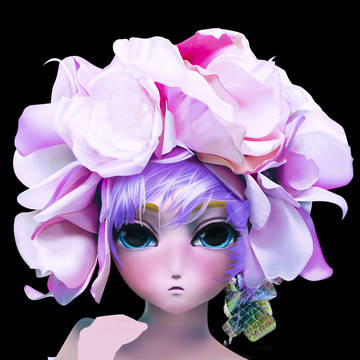 Anime girl FLOWERS