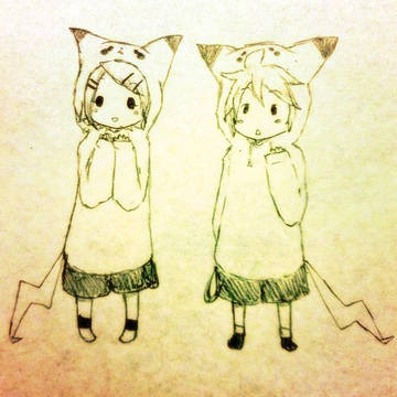 ピカチュウ×鏡音リン&レン