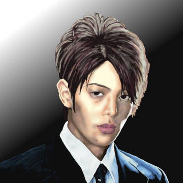 グラデーショントーンを背負う男