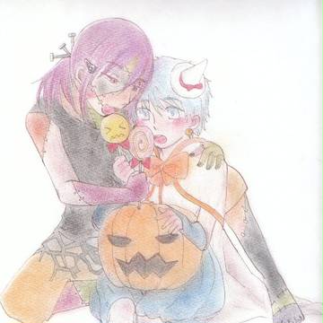 ハロウィン紫黒