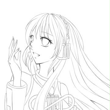 巡音ルカ　線画