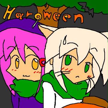 オリジナル2人でハロウィン絵