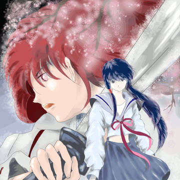 桜と少女