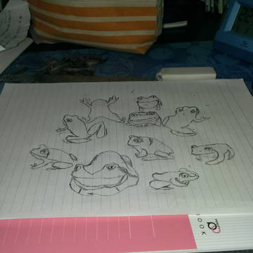 むしゃくしゃしたから一時間ずっと蛙描いてた