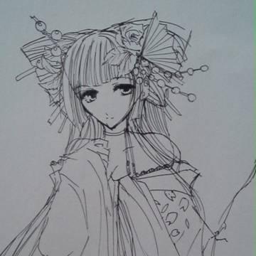 和風線画