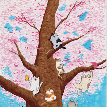 お花見猫