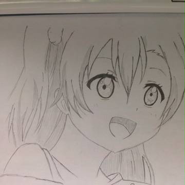 高坂 穂乃果をシャーペンで描いてみた