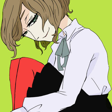 制服とカラータイツ(朱)