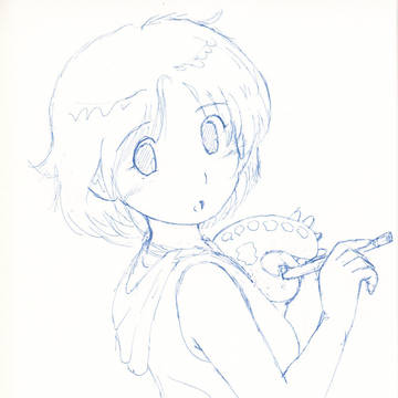 お絵描き少女(下絵)