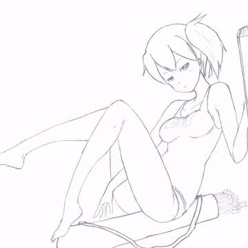 潜水空母　加賀　　（下絵）