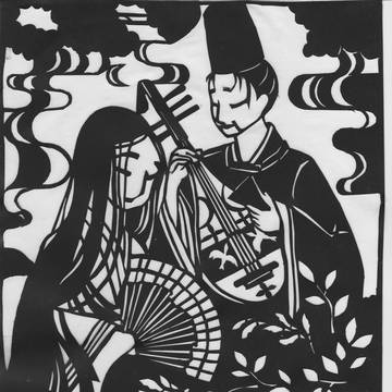 切り絵　平安朝２