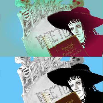 L as Lydia in Beetlejuice