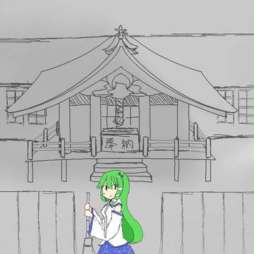 現代の小さな神社巫女