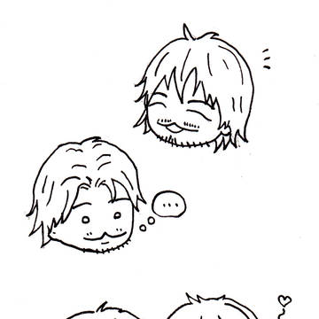 しなだくんとあきやまさん（線画）