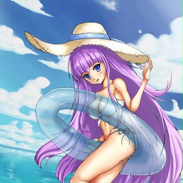 休閒的海邊少女