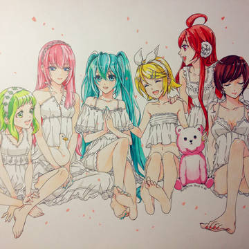 临摹 初音家族