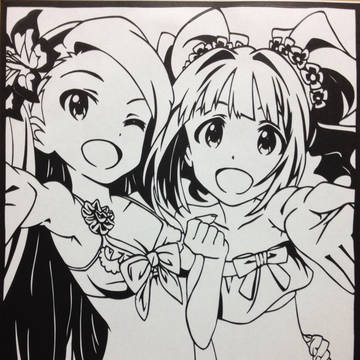 【切り絵】アイマスの水瀬伊織と高槻やよいを切ってみた