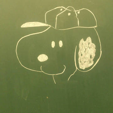 黒板にスヌーピー♪