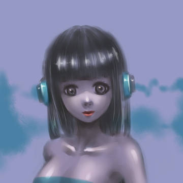 紫色耳機少女（Purple headphones girl）