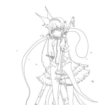 妖夢私服線稿