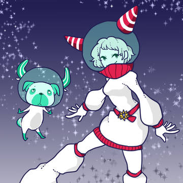 スペースガールとスペースワンコ