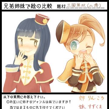 姉妹で絵の比較